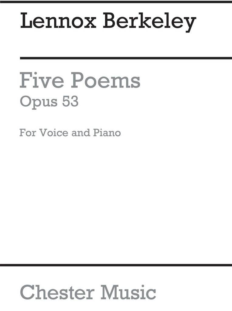 Boek LENNOX BERKELEY: FIVE POEMS OP.53 BERKELEY