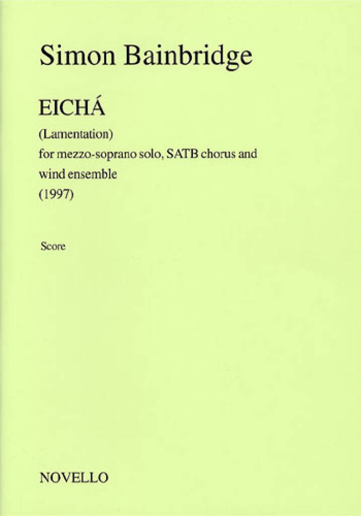 Knjiga SIMON BAINBRIDGE: EICHA (STUDY SCORE) CHANT BAINBRIDGE