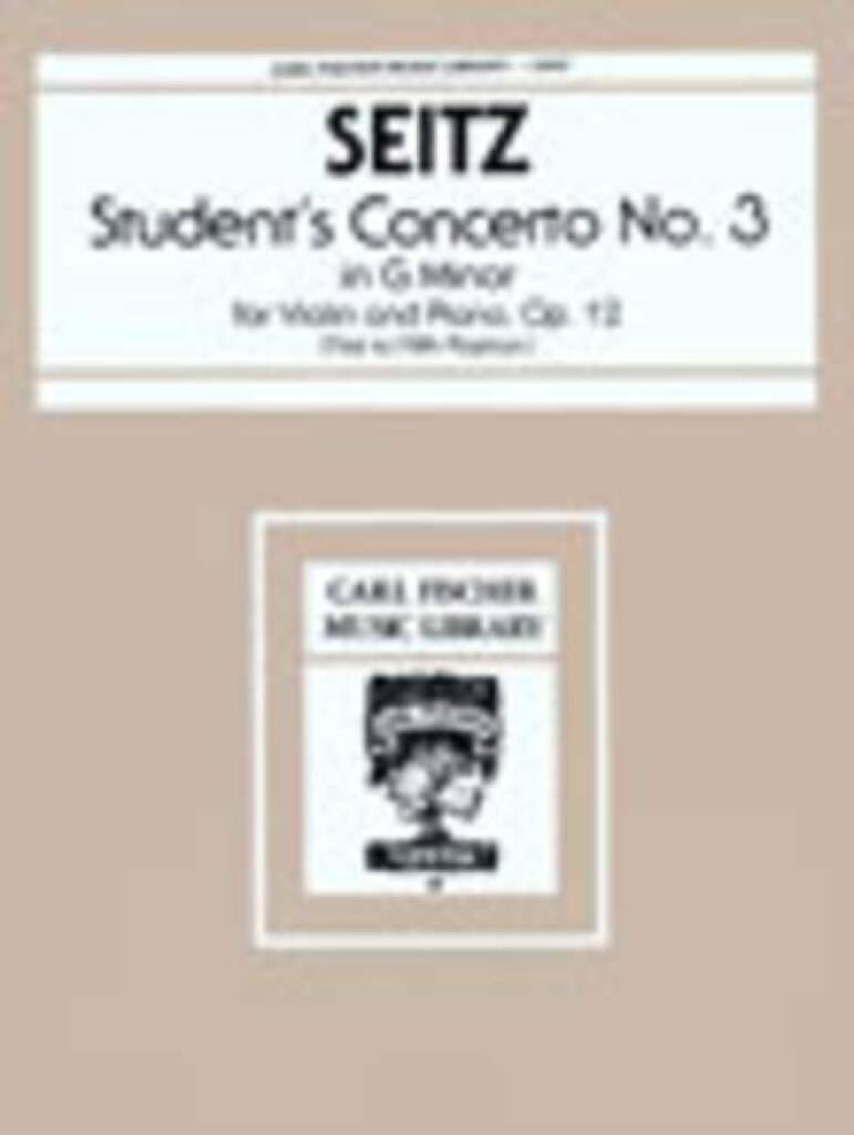 Knjiga STUDENT'S CONCERTO NO. 3 VIOLON-LIVRE +PARTITION FRIEDRICH SEITZ