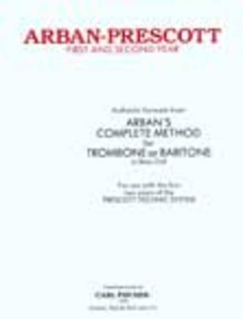 Book ARBAN-PRESCOTT: FIRST AND SECOND YEAR JEAN-BAPTISTE ARBAN