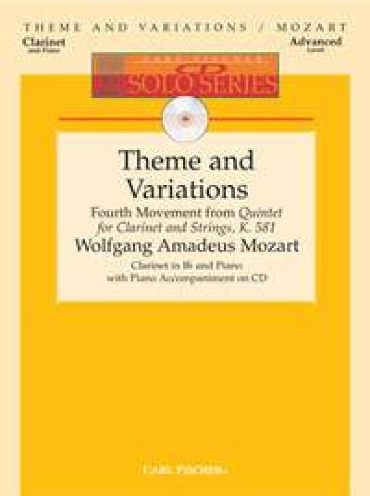 Knjiga THEME AND VARIATIONS CLARINETTE +CD WOLFGANG AMADEUS MOZ