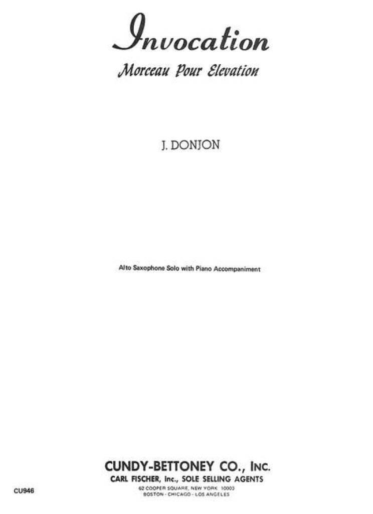 Buch INVOCATION -PARTITION+PARTIES SEPAREES JOHANNES DONJON