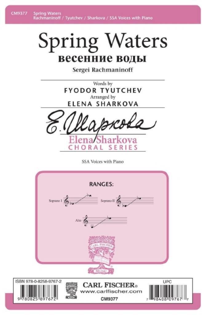 Knjiga SPRING WATERS SERGEI RACHMANINOV