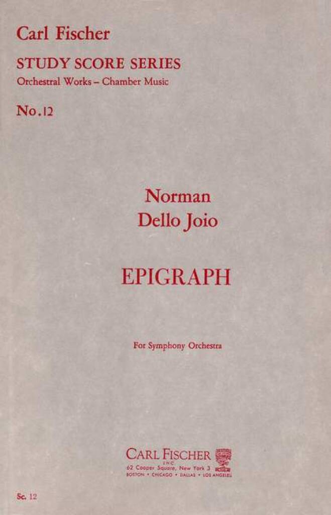 Knjiga EPIGRAPH ORCHESTRE NORMAN DELLO JOIO