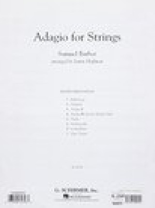 Knjiga ADAGIO FOR STRINGS SAMUEL BARBER