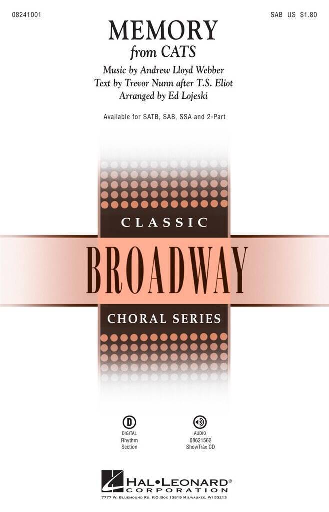 Knjiga MEMORY CHANT ANDREW LLOYD WEBBER_
