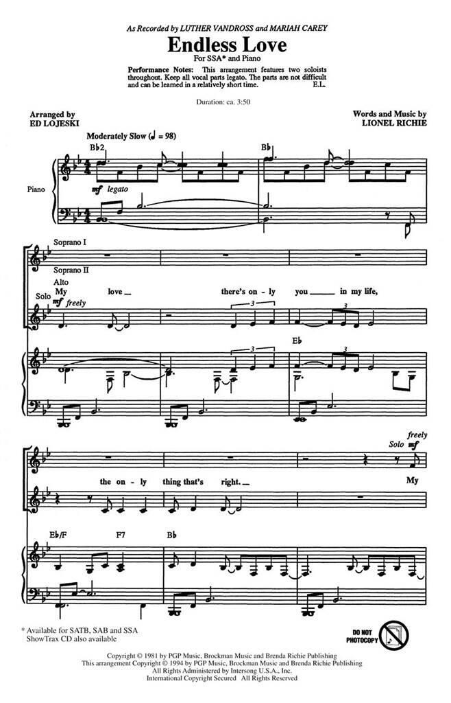 Buch ENDLESS LOVE CHANT LIONEL RICHIE