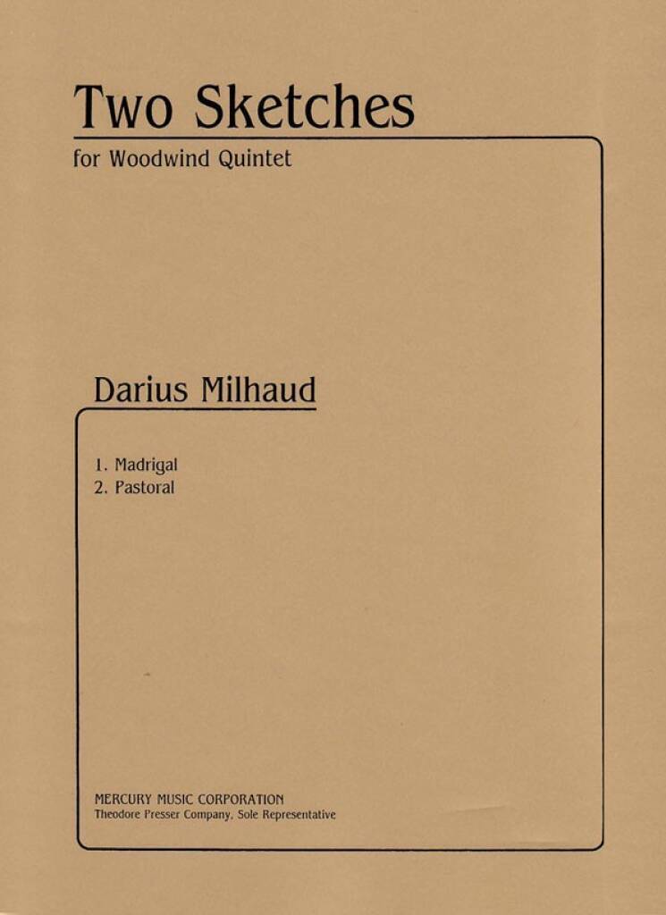 Book TWO SKETCHES -ENSEMBLE DE PARTITIONS DARIUS MILHAUD