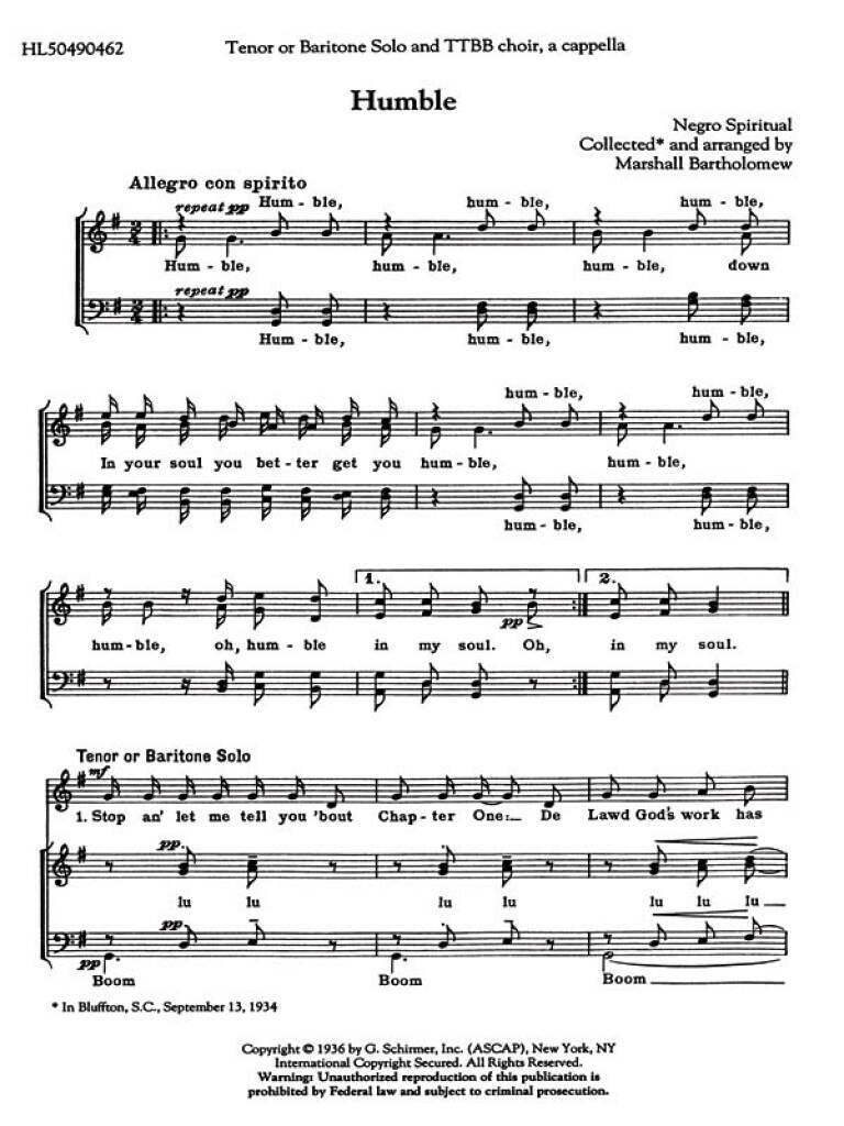 Knjiga ARR. MARSHALL BARTHOLOMEW: HUMBLE BARTHOLOMEW