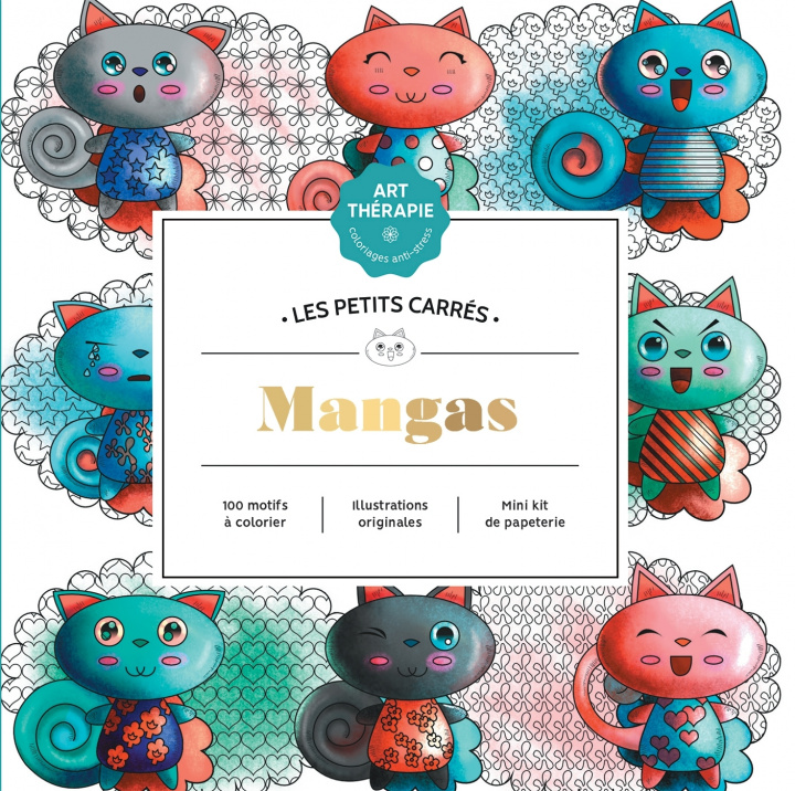 Książka Les Petits Carrés d'Art-thérapie Mangas 