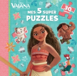 Carte VAIANA - Mes 5 Super Puzzles - 5 puzzles 30 pièces - Disney Princesses 