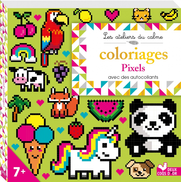 Книга Coloriages pixels - avec des autocollants 