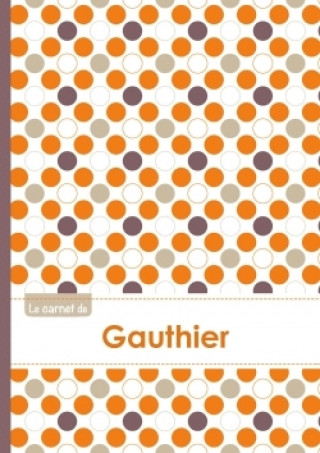 Kalendář/Diář Le carnet de Gauthier - Lignes, 96p, A5 - Ronds Orange Gris Violet 
