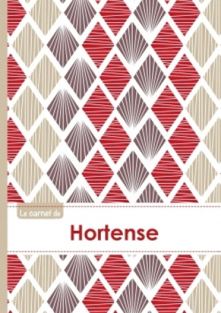 Kalendář/Diář Le carnet de Hortense - Lignes, 96p, A5 - Pétales Japonaises Violette Taupe Rouge 