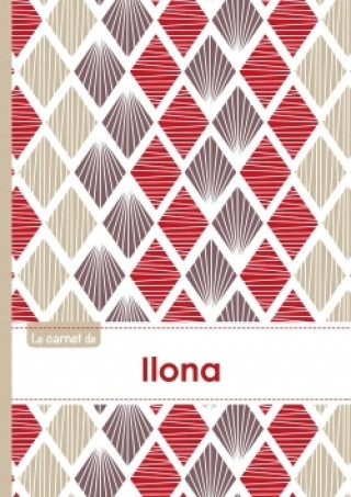 Naptár/Határidőnapló Le carnet d'Ilona - Lignes, 96p, A5 - Pétales Japonaises Violette Taupe Rouge 