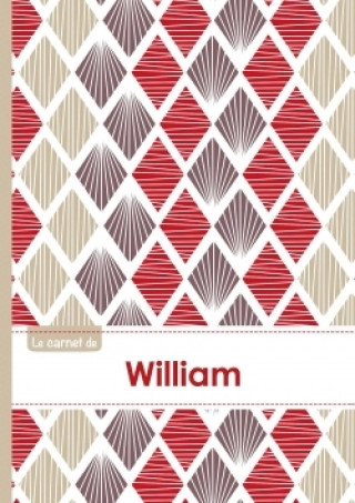 Kalendář/Diář Le carnet de William - Lignes, 96p, A5 - Pétales Japonaises Violette Taupe Rouge 