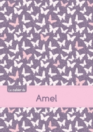 Kalender/Terminbuch Le cahier d'Amel - Petits carreaux, 96p, A5 - Papillons Mauve 