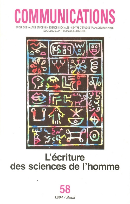 Knjiga Communications, n° 58, L'Ecriture des sciences de l'homme 