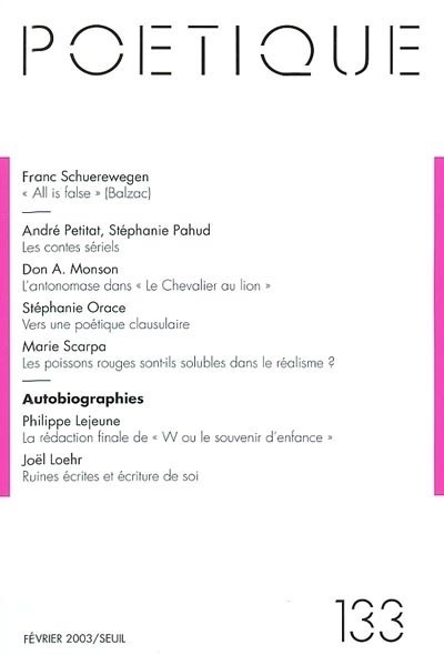 Book Poétique, n° 133 