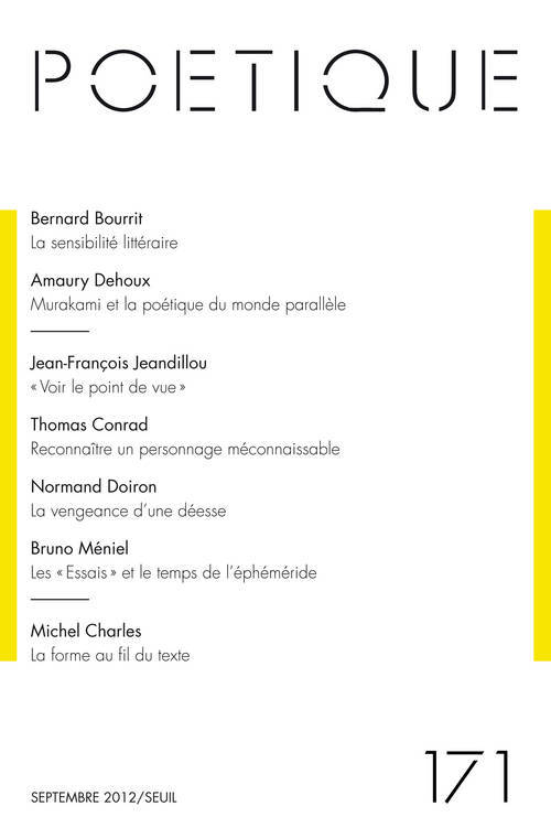 Boek Poétique, n°171, tome 71 