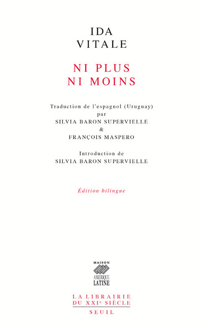 Book Ni plus ni moins Ida Vitale