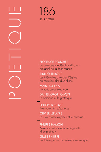 Książka Poétique, n° 186 Collectif dirigé par Michel Charles