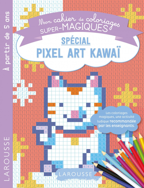 Carte Coloriages magiques en pixel, spécial Chiffres Kawai 