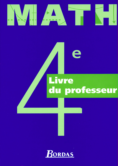 Kniha MATHS 4EME LIVRE DU PROFESSEUR 1998 Daniel Barbéri