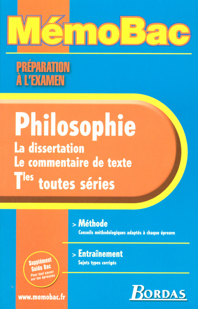 Knjiga MEMO BAC PREPARATION A L'EXAMEN PHILOSOPHIE TERMINALE TOUTES SERIES 2005 DISSERTATION COMMENTAIRE Henri Pena-Ruiz