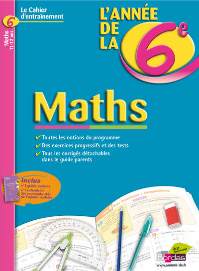 Book CAHIERS DE L'ANNEE DE MATHS 6E LE CAHIER D'ENTRAINEMENT 11-12ANS Jean-Luc Romet