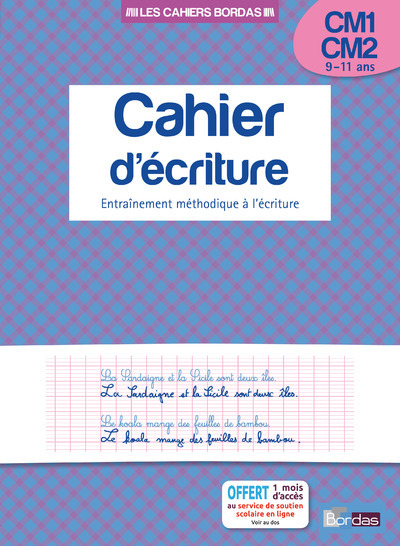 Carte Les cahiers Bordas - Cahier d'écriture CM1 CM2 Marcel Guyonnet