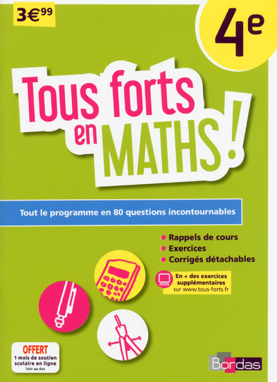 Carte Tous forts en maths 4e Frédérique Vayssières