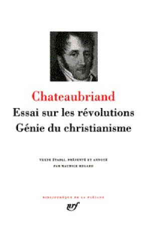 Carte Essai sur les révolutions - Génie du christianisme Chateaubriand