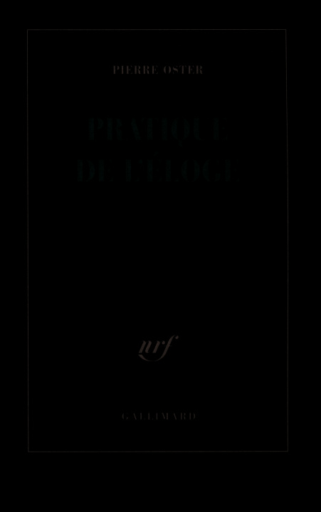 Kniha Pratique de l'éloge Oster