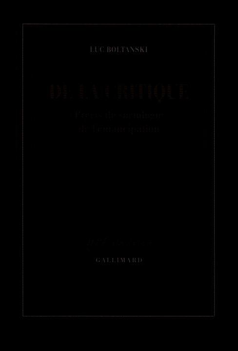 Boek De la critique Boltanski