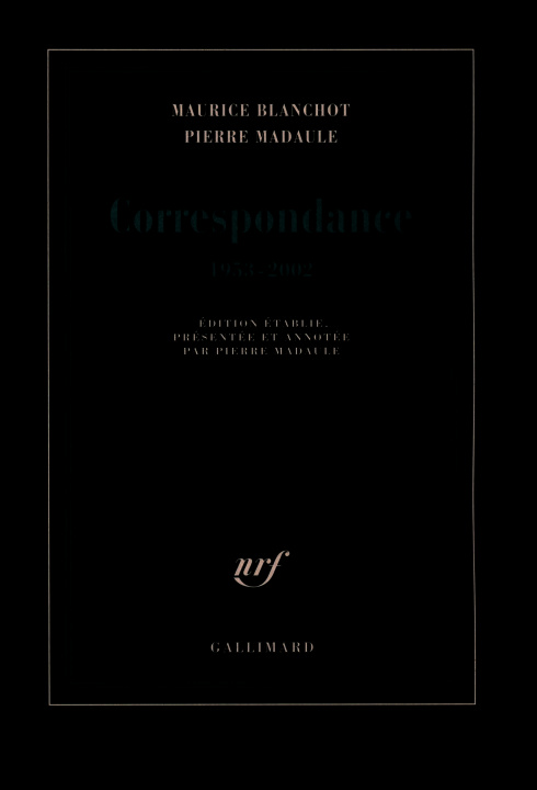 Knjiga Correspondance Blanchot