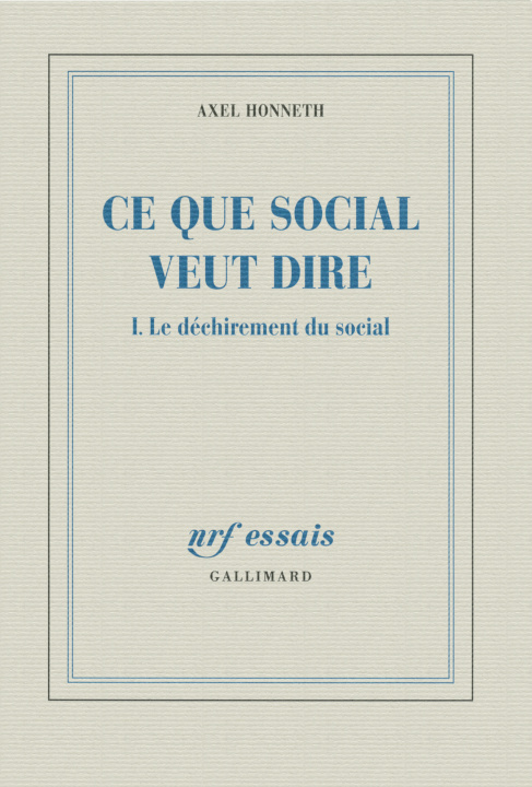 Livro Ce que social veut dire Honneth