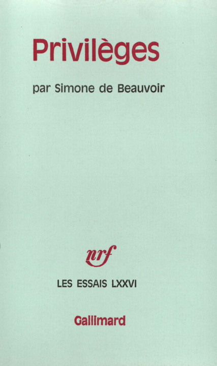 Book Privilèges Beauvoir