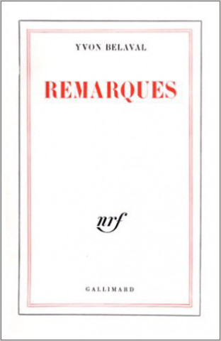 Book Remarques Belaval