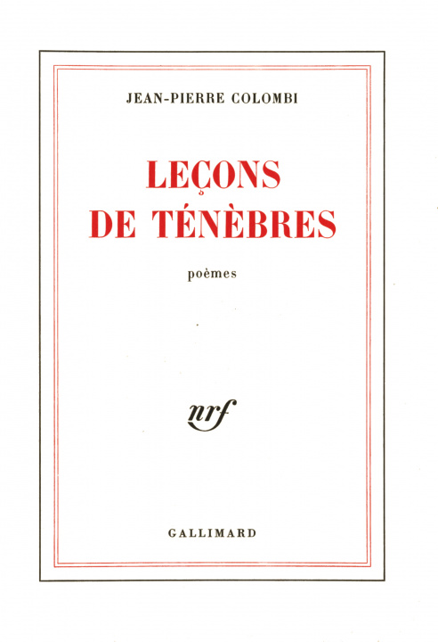 Knjiga Leçons de ténèbres Colombi