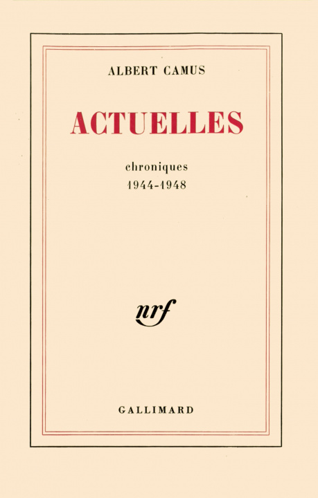 Knjiga Actuelles Camus