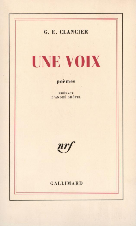Book Une voix Clancier