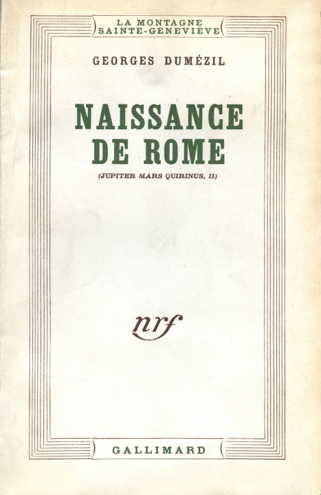 Buch NAISSANCE DE ROME DUMEZIL