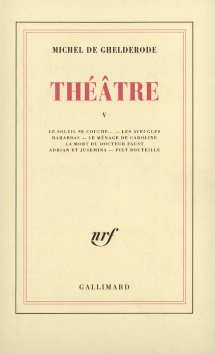 Kniha Théâtre Ghelderode