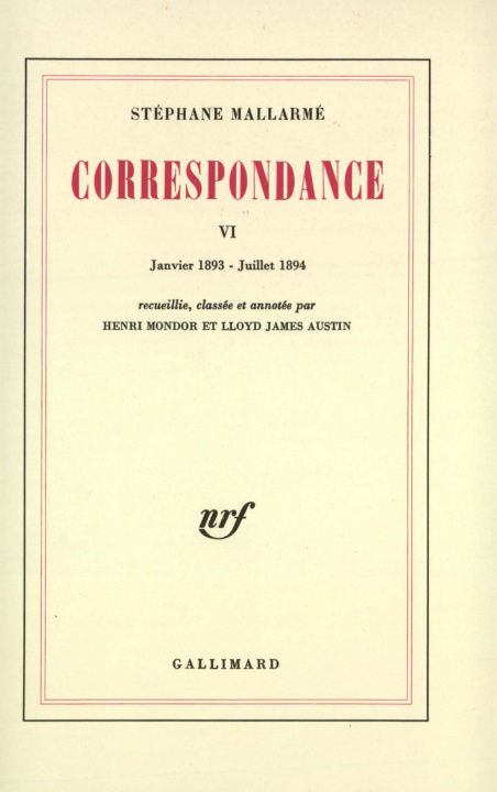 Knjiga Correspondance Mallarmé