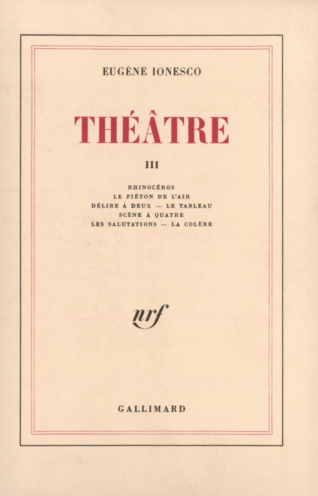 Könyv Théâtre Ionesco