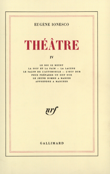 Kniha Théâtre Ionesco