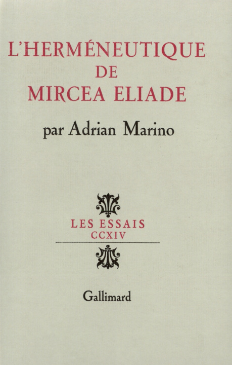 Carte L'herméneutique de Mircea Eliade Marino