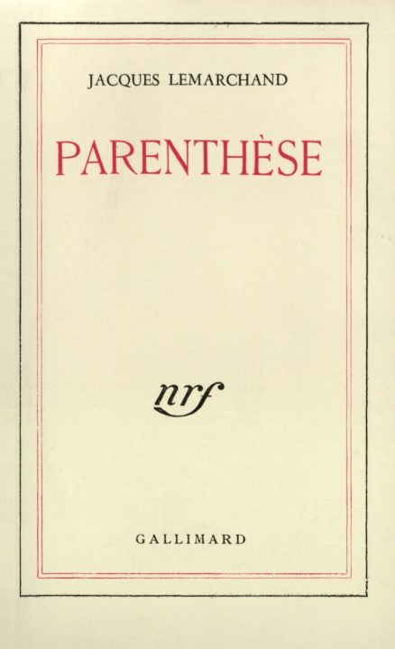 Knjiga Parenthèse Lemarchand
