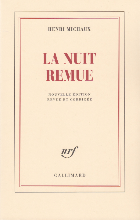 Kniha La Nuit remue Michaux